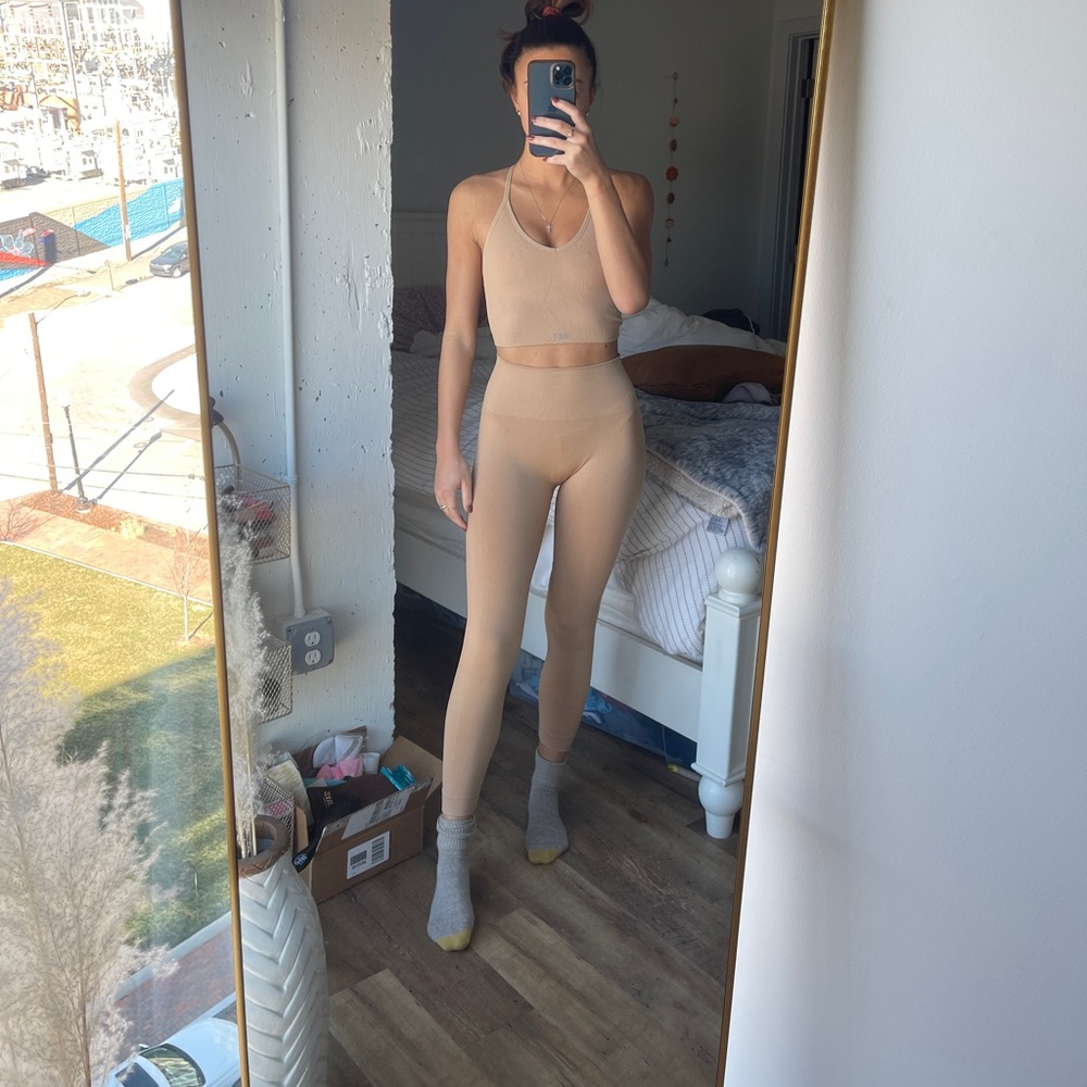 SET Active Tan Ribbed Tank Top - Picture 2 of 5